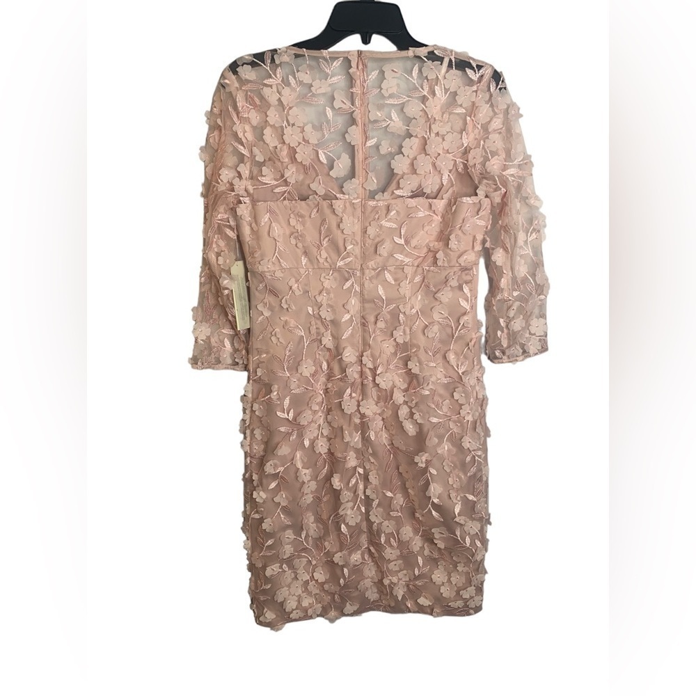NWT Eliza J Blush Pink 3D Embroidered Applique Flowers Dress Size 6 - Picture 4 of 11